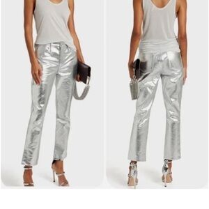 FRAME jeans metallic Le Sylvie slender straight high rise jeans